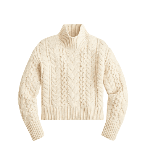 Cashmere Cable-Knit Turtleneck from J.Crew