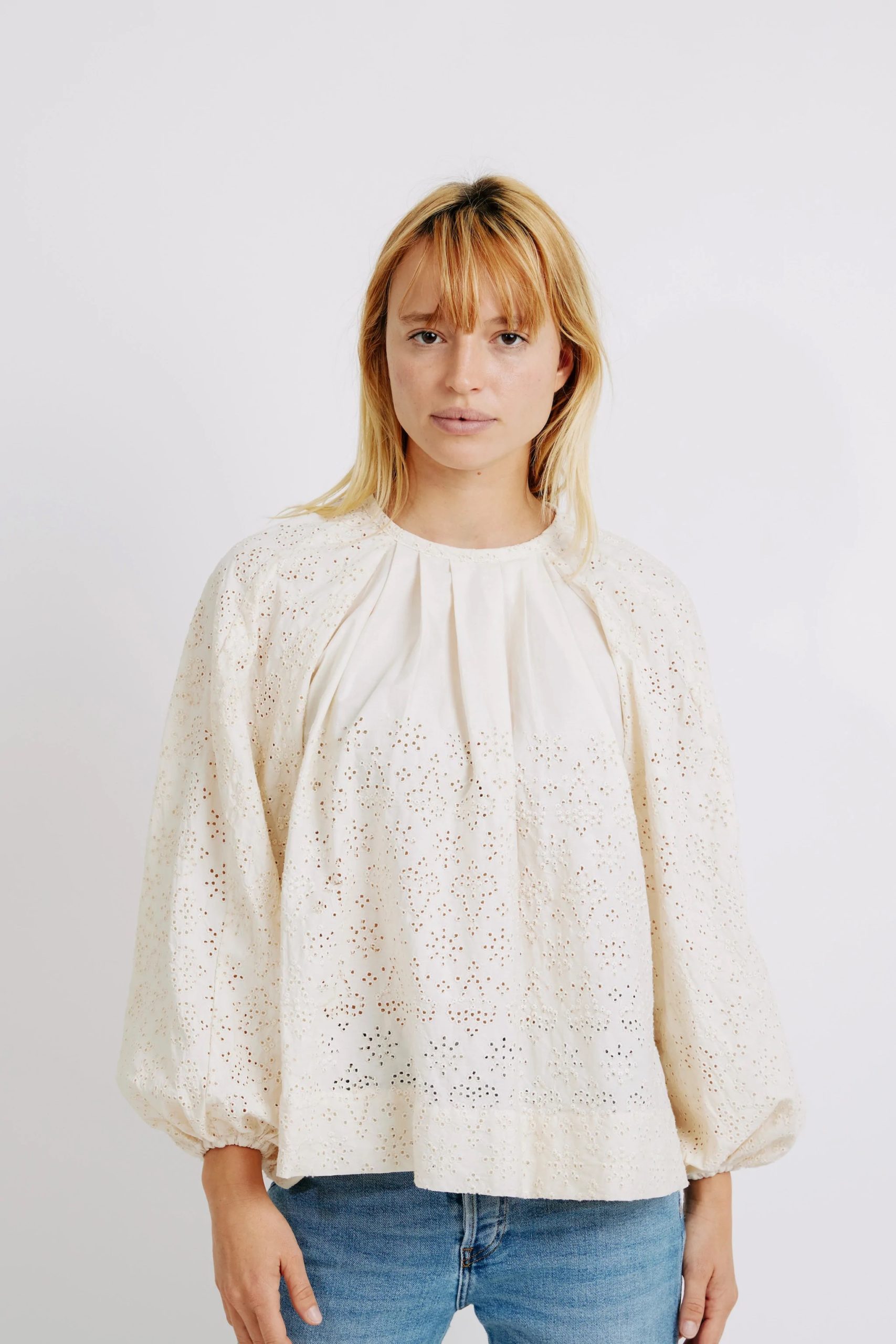 Ivory Somerset Eyelet Blouse from MIRTH