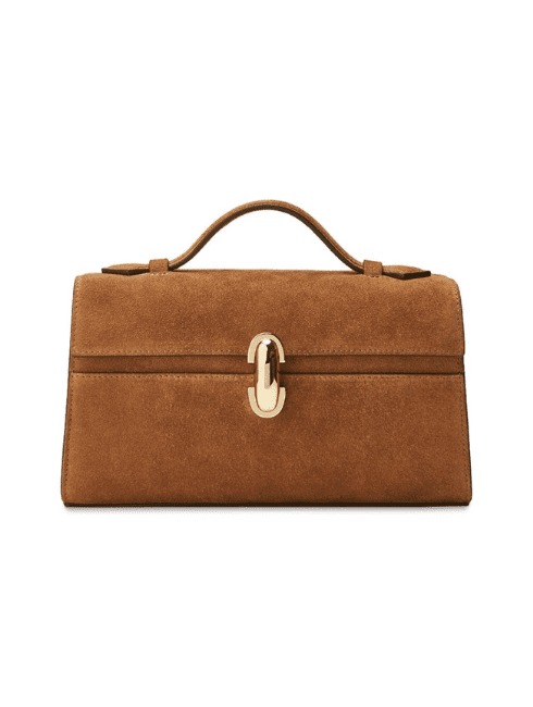 Brown Suede Symmetry Pochette from Savette