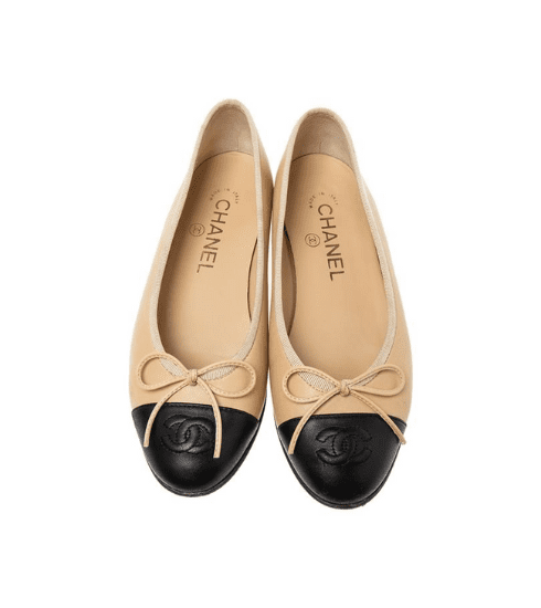 Cap Toe Ballerina Flats from Chanel
