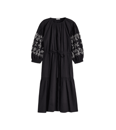 Black Embroidered Dress from H&M