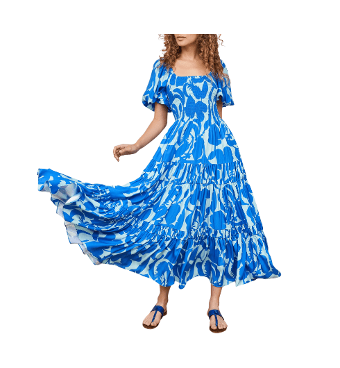 Blue Patterned Pyper Dress from La Ligne
