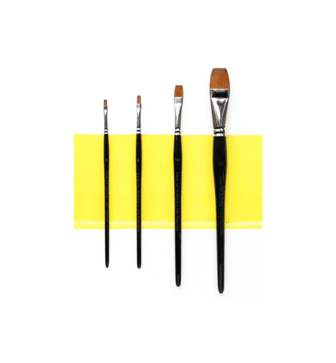 Flat Watercolor Brushes from Case for Making