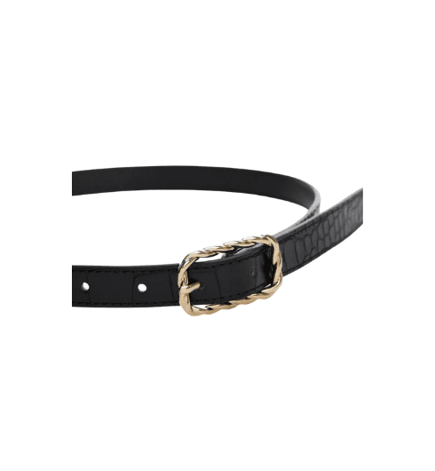 Black Embossed Belt from Mango