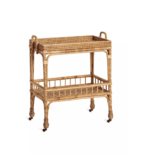 Rattan Bar Cart from Serena & Lily