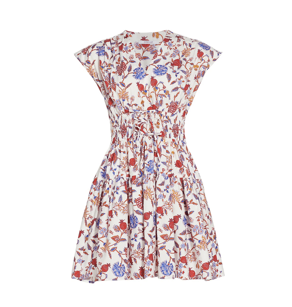 Floral Cap-Sleeve Minidress from Derek Lam