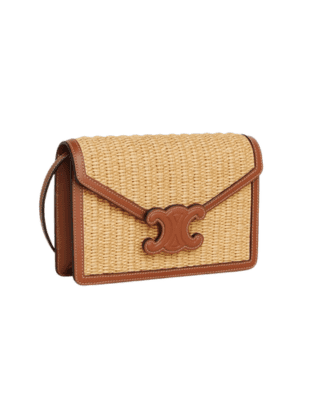 Raffia and Leather Clutch from Celine