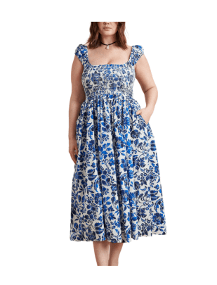 Vivian Dress in Blue Floral from La Ligne