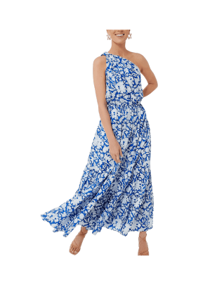 Blue Botanica Long Dress via Tuckernuck