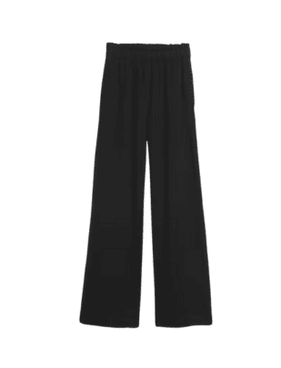 Black Crinkle Gauze/Linen Pants from Gap