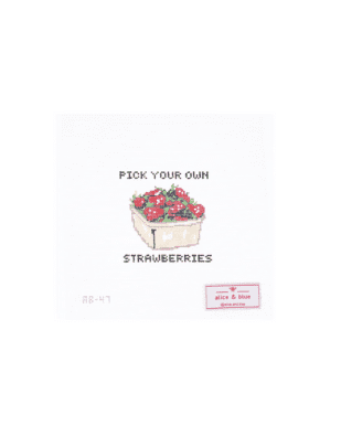 Strawberry Needlepoint Canvas by Alice & Blue