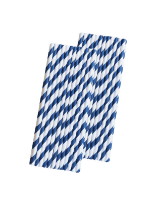 Blue Striped Paper Straws via Amazon