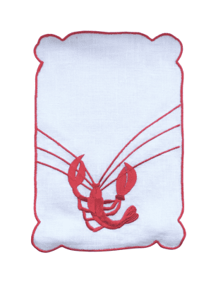 Embroidered Lobster Cocktail Napkins from Gatopard
