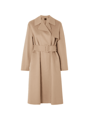 Belted Tan Wool/Cashmere Coat from Theory