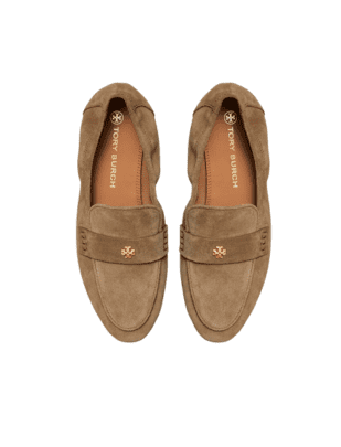 Brown Suede Ballet Loafers from Tory Burch