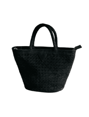Black Suede Woven Tote from Jenn Lee