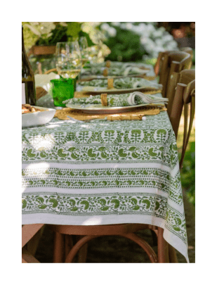 Caroline Green Tablecloth from Pomegranate Inc