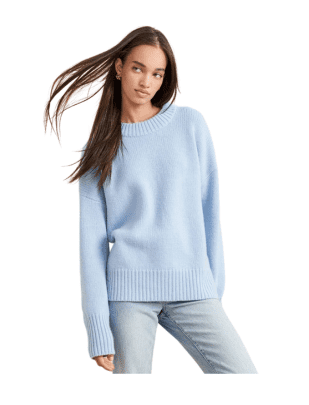Blue Solid Marin Sweater from La Ligne