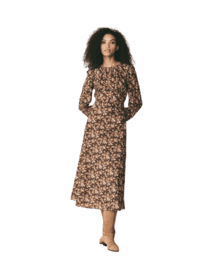 Ginetta Dress in Fern Grove Floral from Doén