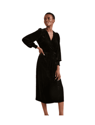 Black Velvet Wrap Dress from Garnet Hill