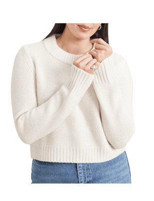 Ivory Mini Marin Sweater in Cream from La Ligne