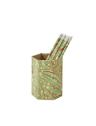Green Marbled Pencil Holder Set from Cabana