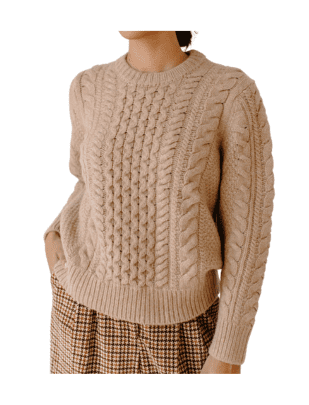 Cashmere Fisherman Crewneck Sweater from Eleanor Leftwich